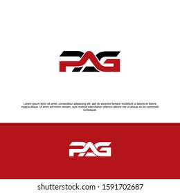 PAG initials logo, combined overlap logo letters