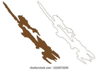 Pag island (Republic of Croatia, Adriatic Sea) map vector illustration, scribble sketch Pag map