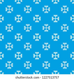 Pagan ancient symbol pattern vector seamless blue repeat for any use