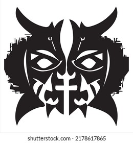 Pagan Devil Diablo Tattoo Sticker Ready Stock Vector (Royalty Free ...