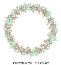 Pagan Festival Ostara Grußkarte. Vectorframe-Design in Pastellfarben mit dem Buchstaben Gesegnet und glücklich Ostara.