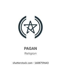 Pagan glyph icon vector on white background. Flat vector pagan icon symbol sign from modern religion collection for mobile concept and web apps design.