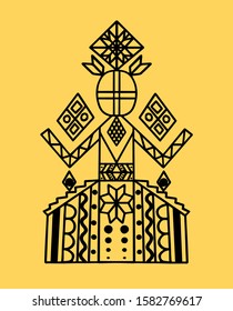 pagan woman of the lineage fertility abundance protected vector illustration  Good for card, invitation, presentation template, notebook cover