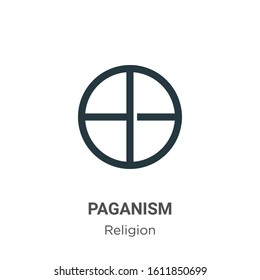 Paganism glyph icon vector on white background. Flat vector paganism icon symbol sign from modern religion collection for mobile concept and web apps design.