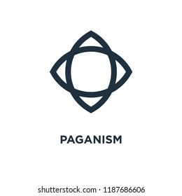 Paganism icon. Black filled vector illustration. Paganism symbol on white background. Can be used in web and mobile.