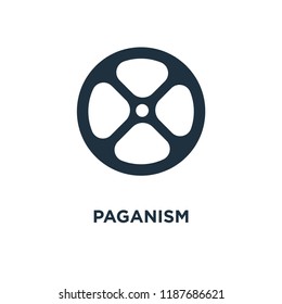 Paganism icon. Black filled vector illustration. Paganism symbol on white background. Can be used in web and mobile.