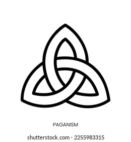 paganism icon. Line Art Style Design Isolated On White Background