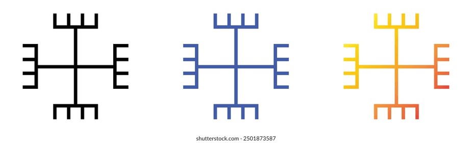 paganism icon. Linear, Blue Fill and Gradient Style Design Isolated On White Background