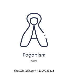 paganism icon from religion outline collection. Thin line paganism icon isolated on white background.