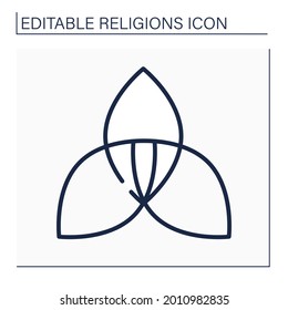 Paganism line icon. Nature-worshipping pagan religion. Pagan symbol. Religion concept. Isolated vector illustration. Editable stroke