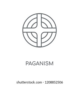 Paganism linear icon. Paganism concept stroke symbol design. Thin graphic elements vector illustration, outline pattern on a white background, eps 10.