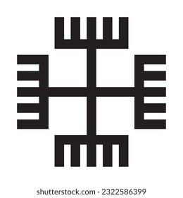 Paganismus-religiöses Symbol, Vektorgrafik, schwarz auf weißem Hintergrund