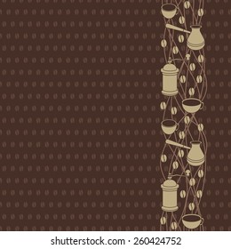 Page 10 of 10 background for mock-up for info graphic, presentation, books, documents, menu etc  with coffee bean, cups, coffee-grinder, cezve
