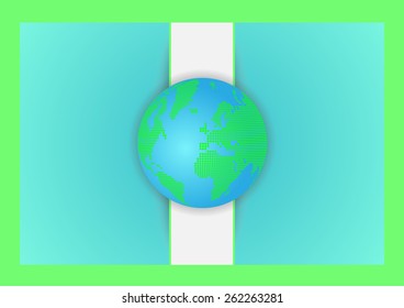 Page 12 of 12 background. Mock-up for info graphic, presentation, books, documents  etc with abstract graphic World map of green round dots.