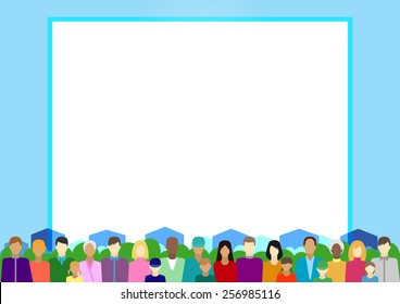 Page 3 of 3. Mock-up horizontal for info graphic, presentation, books, documents with people, family, electorate in country or suburb