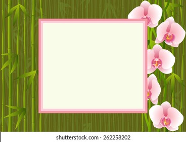 Page 4 of 11. Mock-up for info graphic, presentation, books, documents, etc with orchids end bamboo