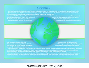 Page 4 of 12. Mock-up for info graphic, presentation, books, documents  etc with abstract graphic World map of green round dots.