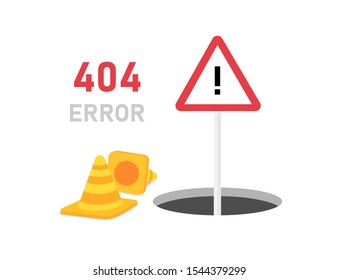 Page with a 404 error in the 3D style on white background. Template reports that the page is not found. Vector illustration.