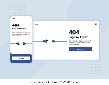 Page 404 error for mobile and desktop ui template