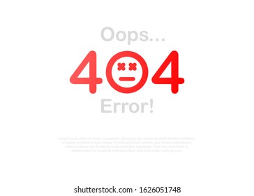 Page with a 404 error in the popular linear style. Template reports that the page is not found