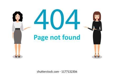 Page 404 with people. Web oops error or not found page, carefree maintenance. vector illustration