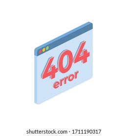 Page 404 screen. Vector 3d isometric, color web icon, new flat style. Creative illustration design, isolated graphic idea for infographics.