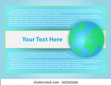 Page 5 of 12. Mock-up for info graphic, presentation, books, documents  etc with abstract graphic World map of green round dots.