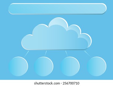 Page 5 of 5. Mock-up for info graphic, presentation, books, documents, etc with blue sky end white clouds.