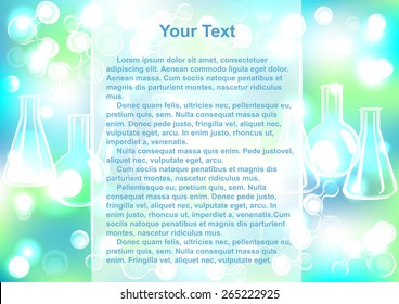 Page 6 of 7 for info graphic, presentation, books, documents etc with abstract  test tubes end molecules