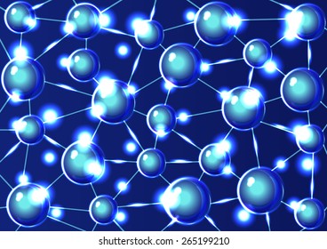 Page 6 of 6 for  infographic, presentation, books, documents  etc for medicine, biology, technology,  etc  with blue molecular structure.