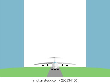 Page 7 of 12. Mock-up for info graphic, presentation, books, documents, etc with freight transportation. Airplane.