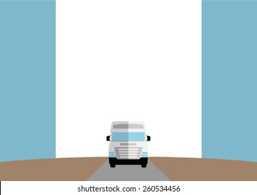 Page 8 of 12. Mock-up for info graphic, presentation, books, documents, etc with freight transportation. Auto truck.