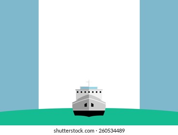 Page 9 of 12. Mock-up for info graphic, presentation, books, documents, etc with freight transportation. Ship.