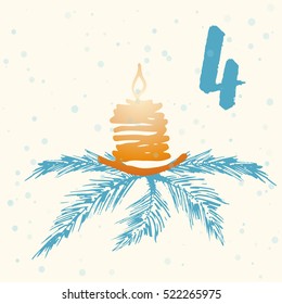 Page Advent Calendar 25 days of Christmas with space for text. Template vector illustration