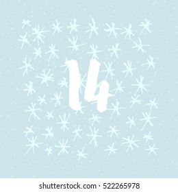 Page Advent Calendar 25 days of Christmas with space for text. Template vector illustration