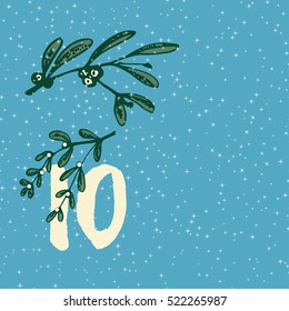 Page Advent Calendar 25 days of Christmas with space for text. Template vector illustration
