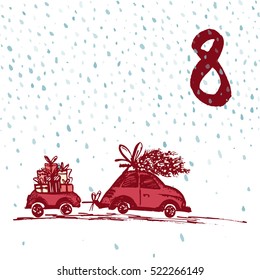 Page Advent Calendar 25 days of Christmas with space for text. Template vector illustration