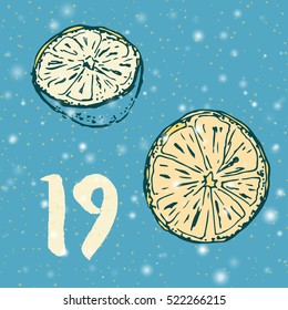 Page Advent Calendar 25 days of Christmas with space for text. Template vector illustration