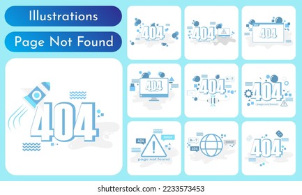 Page banner not found on the internet. illustration for internet design 404 error	