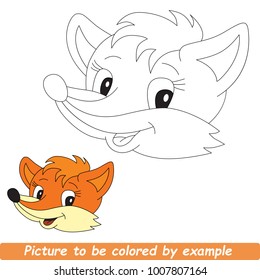 Page to be Colored. Cute Beautiful Red Fox.