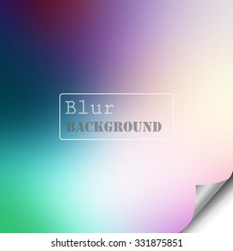 page of blur colorful paper folded for web design