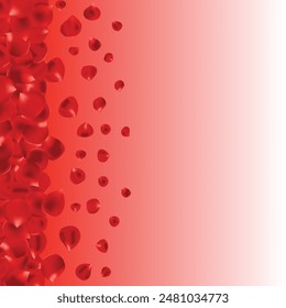 Page Border with Red Rose Petals. Frames and borders graphic resources vector