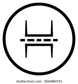 page break Icon. Flat style Circle Shape isolated on white background. Vector illustration