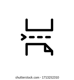 Page Break User Interface Outline Icon Logo Vector Illustration

