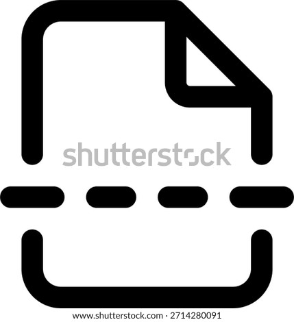 Page break vector icon in modern style, document layout control and editing format illustration. Line Icon