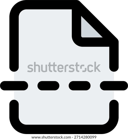 Page break vector icon in modern style, document layout control and editing format illustration. Filled Line Icon