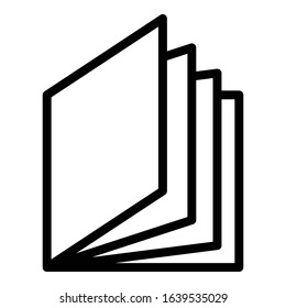 Page brochure icon. Outline page brochure vector icon for web design isolated on white background