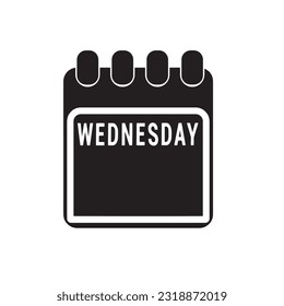 Page of calendar displaying Wednesday day. Date. Illustration. 