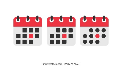 Page of calendar vector icon Set, Agenda icons in different style for app and web design