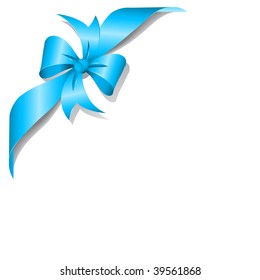 Page with color ribbon and bow. Place for text.